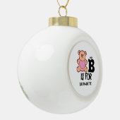 Aangepast monogram B is voor beer grappig schattig Keramische Bal Ornament (Links)