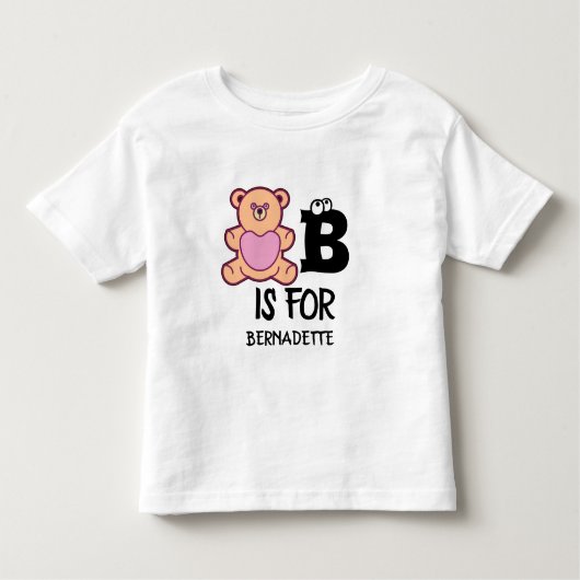 Aangepast monogram B is voor beer grappig schattig Kinder Shirts (Voorkant)