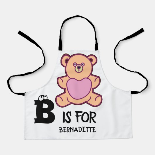 Aangepast monogram B is voor beer grappig schattig Schort (Voorkant)