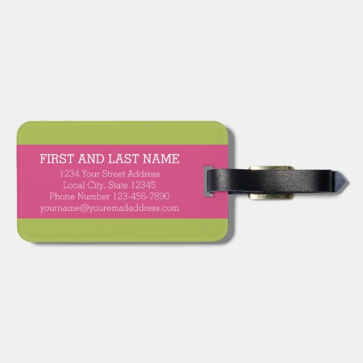 Aangepast monogram B van het kleurrijke Chevron-pa Bagagelabel (Achterkant horizontaal)