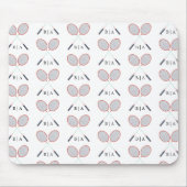 Aangepast monogram badmintonpatroon muismat (Voorkant)