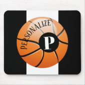 Aangepast monogram Basketball Baller Name Initiaal Muismat (Voorkant)