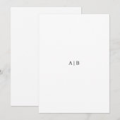 Aangepast monogram bedankkaart (Voorkant / Achterkant)