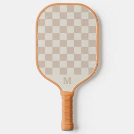 Aangepast Monogram beige geruit Patroon Pickleball Paddle