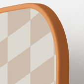 Aangepast Monogram beige geruit Patroon Pickleball Paddle (Links Detail)