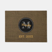 Aangepast monogram | Benoeming familie Rustic Burl Deurmat (Voorkant)