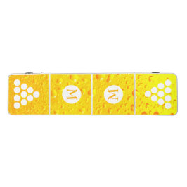 Aangepast monogram bier Gevoelig geel en wit Beer Pong Tafel