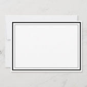 Aangepast monogram Black Border Stationery Notitiekaartje (Achterkant)