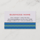 Aangepast monogram blauw Chevron Zigzag Pattern Visitekaartje (Achterkant)