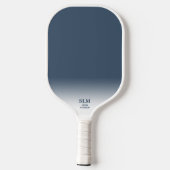 Aangepast monogram blauw grijs Leaf Patroon Pickleball Paddle (Achterkant)