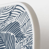 Aangepast monogram blauw grijs Leaf Patroon Pickleball Paddle (Links Detail)