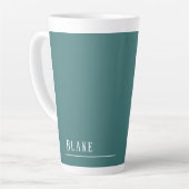 Aangepast monogram, blauw-groen blauwgroen latte mok (Linkerhoek)