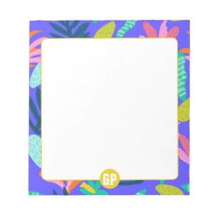 aangepast monogram blauw leuk notitieblok