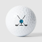 Aangepast Monogram blauw modern Golfballen (Voorkant)