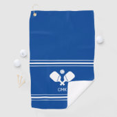 Aangepast monogram Blauw Witte Pickleball Sweat To Golfhanddoek (Insitu)
