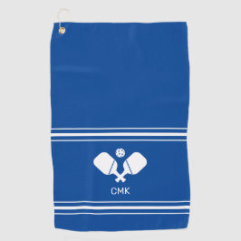 Aangepast monogram Blauw Witte Pickleball Sweat To Golfhanddoek