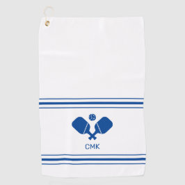 Aangepast monogram Blauw Witte Pickleball Sweat To Golfhanddoek