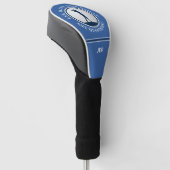 Aangepast Monogram Blauwe Eet Slaap Golf Herhaal Golfheadcover (Schuin)