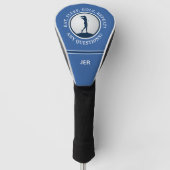 Aangepast Monogram Blauwe Eet Slaap Golf Herhaal Golfheadcover (Voorkant)