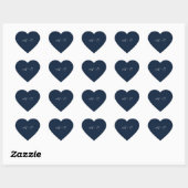 Aangepast Monogram Blauwe Hart Trouwsticker Sticker (Vel)