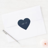 Aangepast Monogram Blauwe Hart Trouwsticker Sticker (Envelop)