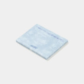 Aangepast monogram blauwe lijntekening post-it® notes (Schuin)
