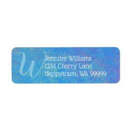 Aangepast Monogram Blauwe  Marmer Kunst Retouradre Etiket