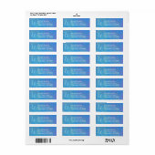 Aangepast Monogram Blauwe  Marmer Kunst Retouradre Etiket (Full Sheet)
