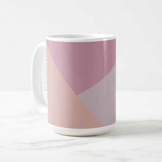 Aangepast monogram, bleek roze tri-tone koffie mok (Voorkant links)