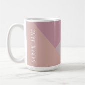 Aangepast monogram, bleek roze tri-tone koffie mok (Links)