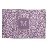 Aangepast Monogram Bloemen Blad Patroon Kussensloop (Achterkant)