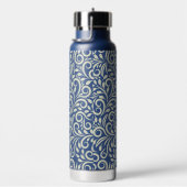 Aangepast Monogram Bloemen Blad Patroon Waterfles (Rechts)