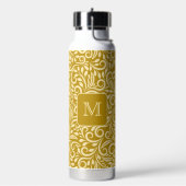 Aangepast Monogram Bloemen Blad Patroon Waterfles (Links)