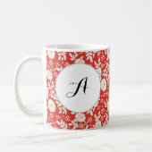 Aangepast Monogram Bloempatroon Rood Koffiemok (Links)