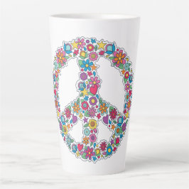 Aangepast monogram bloempyteken latte mok