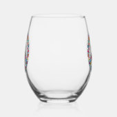 Aangepast monogram bloempyteken wijnglas zonder voet (Rechts)