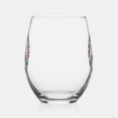 Aangepast monogram bloempyteken wijnglas zonder voet (Links)
