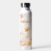 Aangepast monogram boho chic bloem waterverf waterfles (Links)