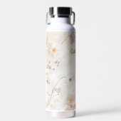 Aangepast monogram boho chic bloem waterverf waterfles (Voorkant)