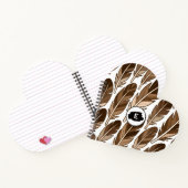Aangepast Monogram Boho Hart Notitieboek – Bruin (Binnen)