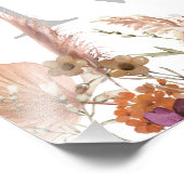 Aangepast Monogram Boho Wildflower Foto Afdruk (Hoek)