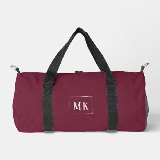 Aangepast monogram, bordeauxrood overal plunjezak (Voorkant)