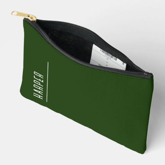 Aangepast monogram, bosgroen etui (Open)