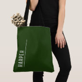 Aangepast monogram, bosgroen XL Tote Bag (Dichtbij)