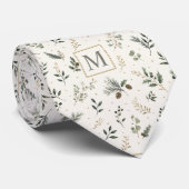 Aangepast monogram botanisch vakantiepatroon stropdas (Opgerold)