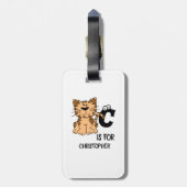 Aangepast monogram C is voor katten die schattig k Bagagelabel (Achterkant verticaal)