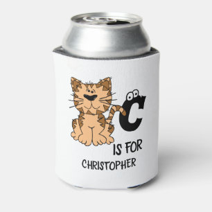 Aangepast monogram C is voor katten die schattig k Blikjeskoeler