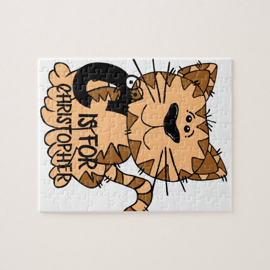 Aangepast monogram C is voor katten die schattig k Legpuzzel (Horizontaal)