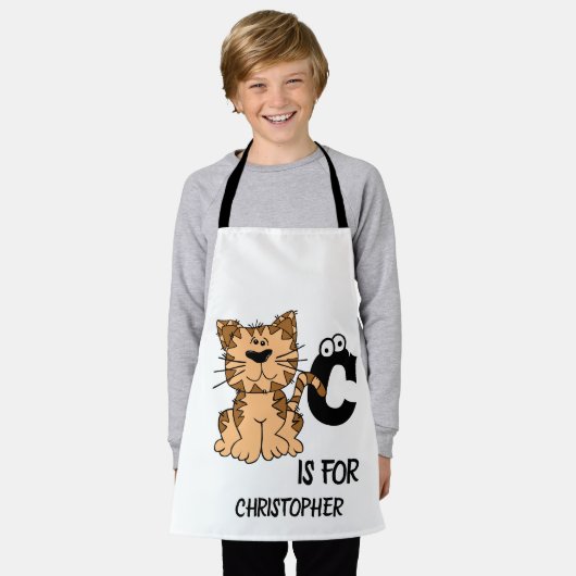 Aangepast monogram C is voor katten die schattig k Schort (Gedragen)