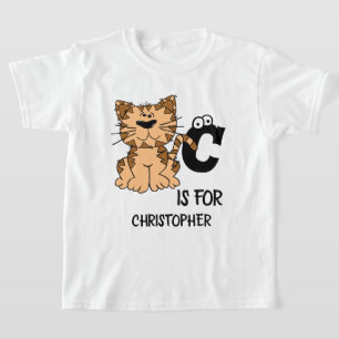 Aangepast monogram C is voor katten die schattig k T-shirt